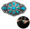 LIANCHEN Cowboy Turquoise Belt Buckle Vintage Indianer Vintage Türkis Gürtelschnalle Buckle für Wechselgürtel Oldschool Gürtelschnalle Bohemia Belt Buckle für 38mm Gürtel, Damen und Herren (Silber 1)