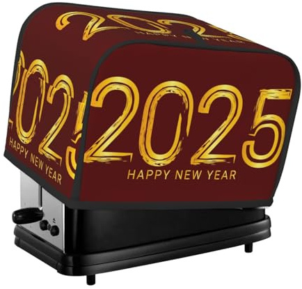 Copertura per tostapane a 2 fette, 2025 New Year B, copertura per tostapane con tasche per piccoli elettrodomestici da cucina e protezione dalle impronte digitali, lavabile in lavatrice