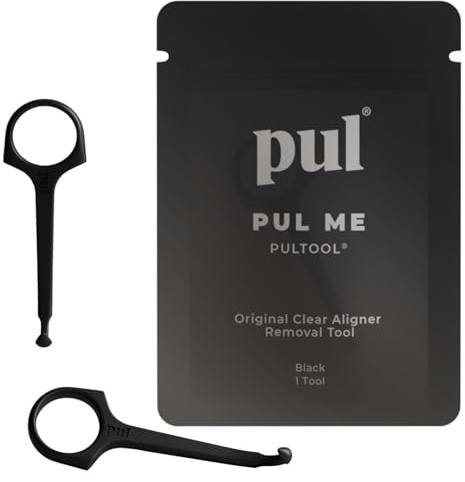 PUL Riktningsborttagningsverktyg - Svart | Säker och hygienisk krok för Invisalign och hållare | BPA-fri mjuk design för daglig användning | 2-pack