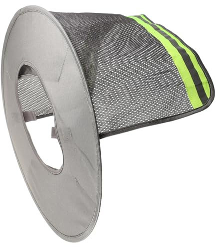 TOBBOMEY Protector Solar para Casco Duro con Visera Resistente y Reflectante Protección para Cuello y Cara Construcción y Trabajos Gris Ventilado