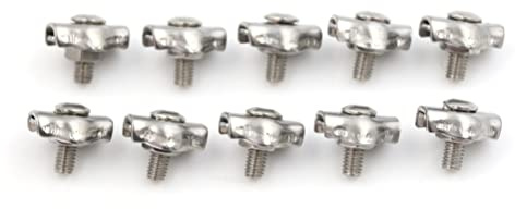 Abrazaderas De Cuerda De Cable 20 abrazaderas de cable agarre simple calibre M2 304 clip cuerda alambre acero inoxidable