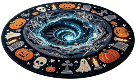 Hål illusionsmatta, optisk löpare halloween golvmatta med halkfri design | Visuellt golvskydd med trick, greppsäkring, lägg till säsongsstil till rum, entré, badrum och sovrum
