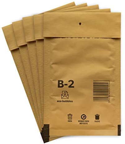 20 Versandtaschen Luftpolsterumschläge haftklebend Luftpolsterversandtaschen Luftpolstertaschen Gr. B/2 B2 braun (135mm x 225 mm) Umschläge gepolstert Polsterumschlag Taschen