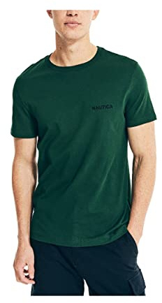 Nautica Men's Short Sleeve Crew Neck T-Shirt, Tidal Green Solid, S