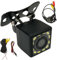 iFreGo HD Telecamera posteriore auto cablata Universale 170 gradi Obiettivo grandangolare 12 LED Telecamera di backup 100% impermeabile Visione notturna per aiuto alla retromarcia
