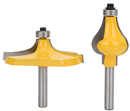LANTRO JS Fraises à Rainurer pour Défonceuse, Lot de 2 Fraises à Défoncer Tige de 8 mm Jeu de Bits Outil de Charpentier avec Roulement Fraise à Bois