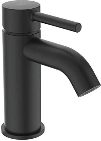 Ideal Standard Ceraline Robinet salle de bain Mitigeur lavabo Noir Mat Fourni avec Bonde et Vidage Economique Résistant BC193XG