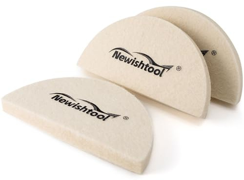 NEWISHTOOL 3 stycken ullskrapor för fönster, ullskrapa, halvmåne, repfri, mjuk skrapa, för nyansfilm, vinylfilm, bilförpackning, installation