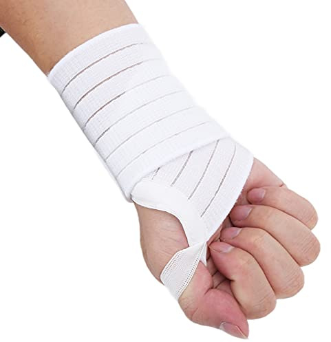HERCHR Tutore per Polso a Tunnel Tutore Elastico per Supporto per Polso Cinturino da Polso Traspirante per Sport Protezione Tendinite Artrite-Destra Sinistra(Bianco)