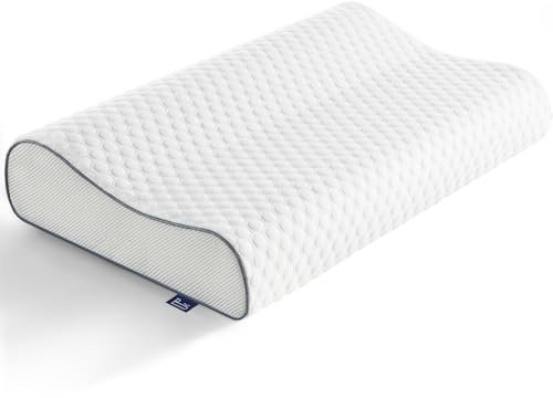 BedStory Memory Foam Kissen Kopfkissen, Höheneinstellbares Nackenstützkissen, Ergonomisches Kopfkissen, Seitenschläferkissen für Rücken & Bauchschläfer (60x36x12/10 cm)