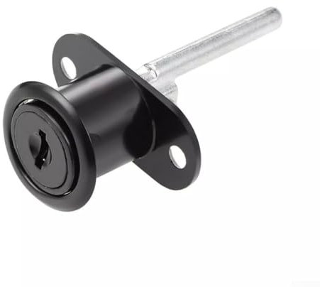 Serratura per cassetti con cilindro di diametro 19 mm, per varie applicazioni, tra cui armadi, colore: nero