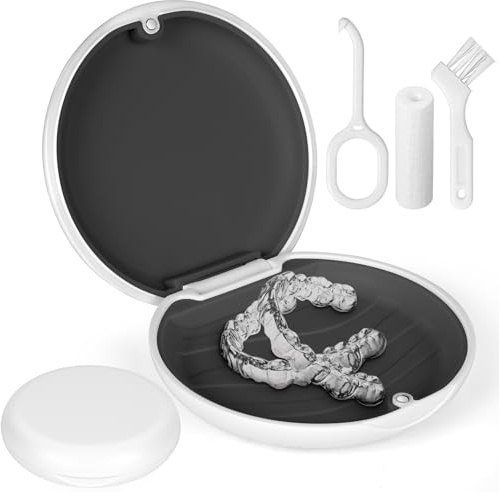 flintronic 1Pcs Caja Férula Dental, Caja Ortodoncia, Caja de Almacenamiento, Funda para Alineadores y Aparatos Dentales, Resistente y Fácil de Limpiar, con 2 Herramientas Ortodoncia