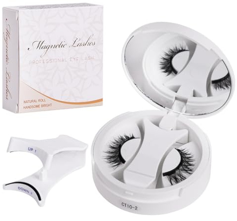 HABNI Pestañas Postizas Magneticas Riutilizzabili con Applicatore, Pestañas Magneticas Naturales de Larga Duración, No Requiere Pegamento, Fácil de Colocar