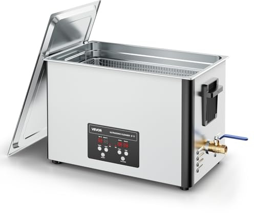 VEVOR 30 L Ultraschallreiniger, professionelle Ultraschallreinigungsmaschine mit Reinigungskorb & Digitalanzeige, 480 W Edelstahl 40 kHz Industrielle Reinigungsmaschine für Teile Vergaser Instrumente