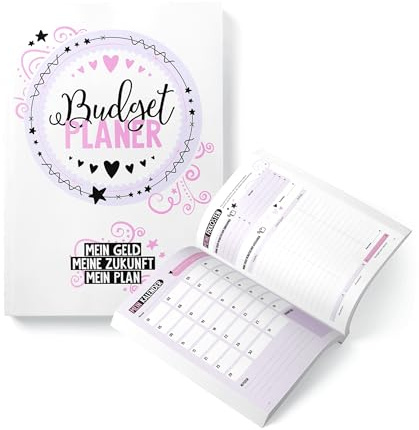 Kein langweiliger Budgetplaner! A4 Finanzplaner mit Spartipps, Money Challenges & Visionboard – Haushaltsbuch für Ausgabenplanung & Sparziele – 109 Seiten Geldorganizer Softcover