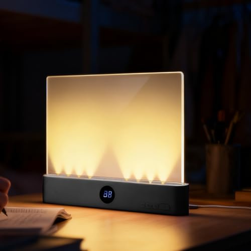 Luz De Lectura | Luz De Libro Plana LED | Lámpara De Lectura De Panel | LED Flat-Panel Night Reading Lamp | Regulable Con Temporizador | Para Lectores, Hogar, Viajes, Oficina 18.5*2.2*15.3cm