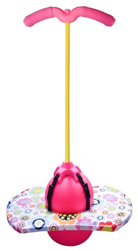 Willingfun Pogo Ball with Handle Pink, Pogo Stick Pogo Jumper for Kids Ages 6 & Up, Great Gifts for Boys and Girls, with Pump and Strong Grip Deck