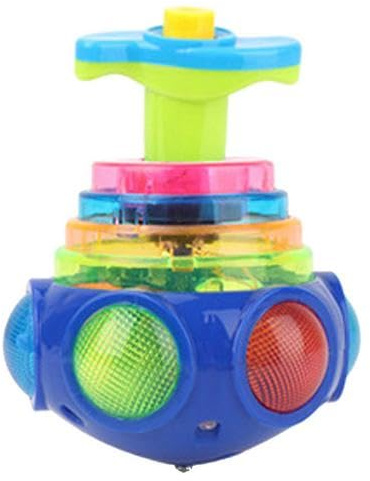 Giratorios Luz, Intermitentes Música Peonzas, Divertidas LED Giroscopio Brillante Peonza para Niños Adultos, Iluminadas Giroscopio Música Giratorio, para Niños Niñas (Color Aleatorio)