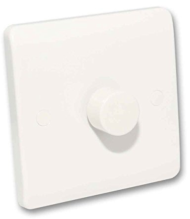 Lowenergie LED Dimmer Switch Light Switch for Dimmable Low Load Lighting Faceplate 3W to 250W 240V (SINGLE, WHITE PLASTIC)
