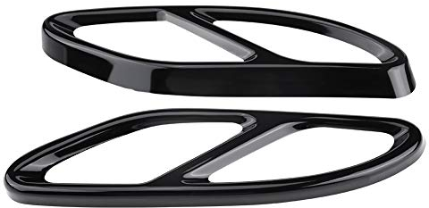 VOBOR Tapacubos de Acero para Tubo de Escape, Embellecedor para Tubos de Escape, Cubierta del Tubo de Escape del Automóvil para Ben-z GLC C Clase E C207 Coupé 14-17 (Color : Black)