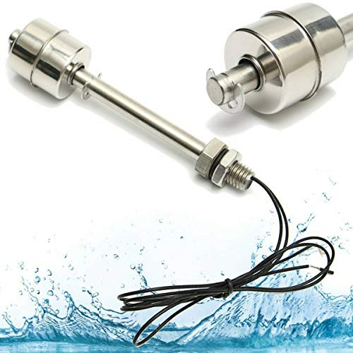 Interruttore galleggiante verticale con sensore di controllo del livello dell'acqua, per uso elettrico, drenaggio, controllo del livello e allarme, in acciaio inossidabile, L 100 mm