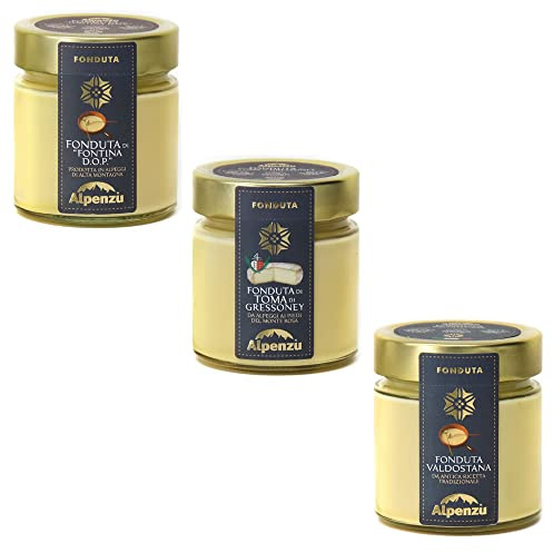Fonduta Valle d'Aosta tris assortito 230gr cd - Fontina DOP - Fontina Alpeggio DOP - Toma di Gressoney - Produzione Alpenzu