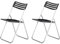 Liink1Ga Klappstuhl Gartenstühle 2er Set, Campingstuhl Faltbarer Campingstühle Klappstuhl Konferenzstuhl Besucherstuhl Garten Camping Stuhl bis 150 kg,Kunststoffsitz und Metallrahmen,Schwarz&Silber