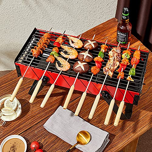 Barbecue à charbon portable en acier inoxydable avec table pliable Mini fumoir Grill pour cuisine en plein air