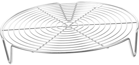 Garneck Stainless Steel Steaming Rack, round 3-leg Steamer Insert for Eggs and Meat, Even Heating, Easy to Take, Home Kitchen Use, Silver