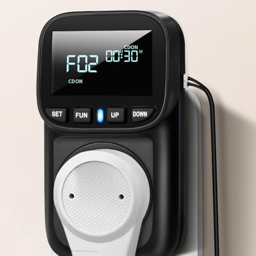 Digital Temperaturregler Steckdose,230V Thermostatsteckdose mit 2m Fühler,Heizung Kühlen Temperaturschalter Thermostat Steckdose Temperaturschalter für Gewächshaus Aquarium Kühlschrank