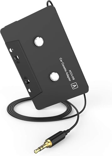 Kitgody Adaptateur cassette auxiliaire pour voiture, câble auxiliaire 3,5 mm