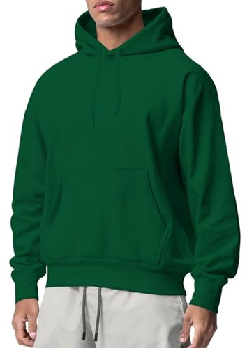 Generisch Sudadera con capucha para hombre invierno talla grande suelta Top Blusa Chaqueta, verde, 3XL