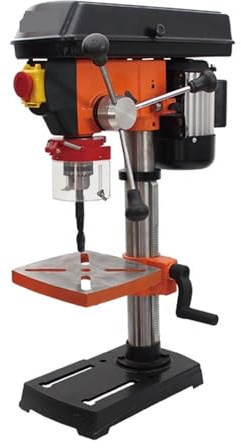 YQVEOT Trapano a Colonna DP25016B Trapano A Colonna da Banco Professionale A 12 velocità da 550 W, Trapano A Colonna da Banco con Tavolo da Lavoro Smussato