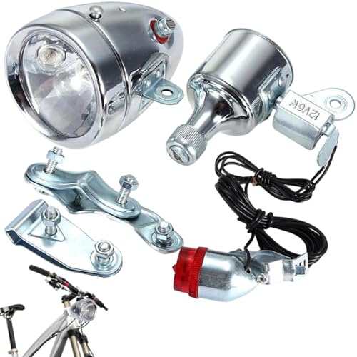 Jorzer Dynamo Bike Light Set 12V 6W rétro Modification étanche modifiée lumières vélos à vélos Avant et arrière pour Les lumières Nocturnes Avant et arrière du Phare de Phare.