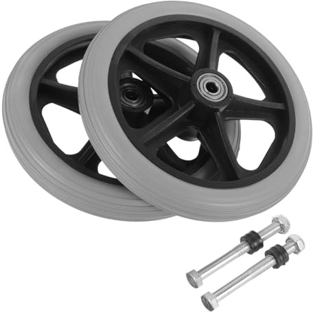 PLAFOPE 2Pcs Solid Front Wheel Replacement for Wheelchairs Non-Slip Wear-Resistant Wheelchair Parts Convenient Load-Bearing Front Caster for Elderly and Patient
