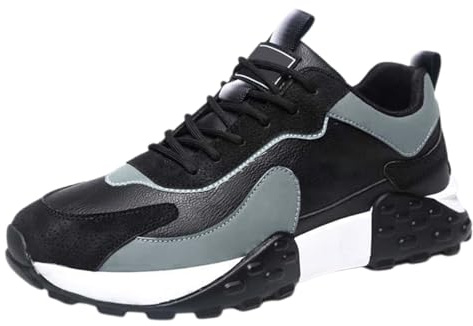 Generisch Scarpe sportive da uomo traspiranti: sneaker con lacci, scarpe da jogging, ammortizzate, con suola morbida, antiscivolo, per il tempo libero, leggere, comode, grigio., 43 EU
