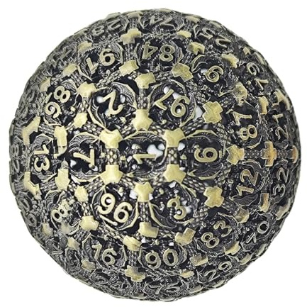 100 Faces - Multi-faced Playing Games, Role Playing | 100 Face Single Dice with Polished Finish, Versatile Table and Role Play Tool for Fantasy, Paper and Pen