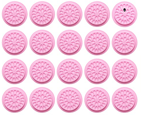 20 Stück Wimpernkleber-Halter, Einweg-Kunststoff, Kleber, Palettenständer, Pads für Wimpernverlängerung (Rosa)