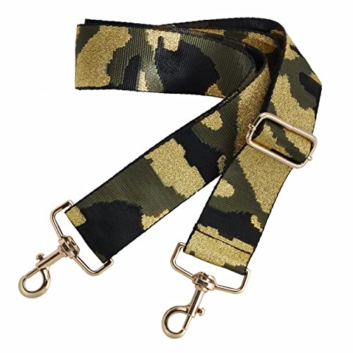 Correa de hombro ancha, correa de bolso ajustable de 2 pulgadas, multipatrón, bolsa cruzada de lona para bolso de mano unisex, bolsas cruzadas, bolsas de hombro (camuflaje verde militar)