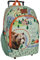 PERLETTI Ökologischer Kinderrucksack mit Rollen und Waldtieren - Kinder Trolley aus Recyceltem Kunststoff mit Rädern - Kindergarten Schulranzen Trolleytasche - 36x25x15 cm Eco (Bär)