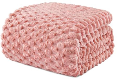 Exclusivo Mezcla Coperta Plaid Pile da Letto, 230x270 cm, Rosa