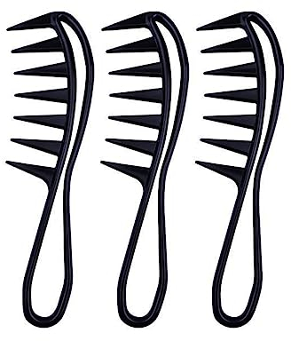 WXNPA 3 Stück Breite Zahnkämme, Haarkamm, Lockenkamm Strähnenkamm, Afro Kamm, Große Kamm, Hai Zahnkamm, für Salon und Hausgebrauch