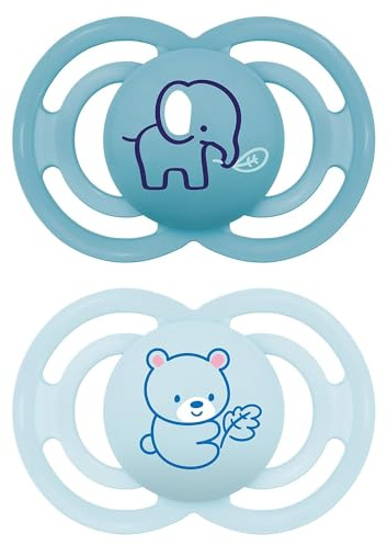 MAM Chupete perfecto en juego de 2, para un desarrollo saludable de dientes y mandíbulas, chupete de bebé de materiales sostenibles y renovables biológicamente, con caja para chupete, 6-16 meses