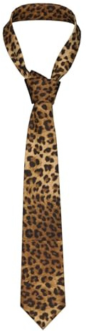 HAHAFU Niedliche Leoparden-Krawatten für Herren, klassische Seidenkrawatten, formell bedruckte Krawatten für Party, Arbeit, Geschäft, Hochzeit, Schwarz , Einheitsgröße