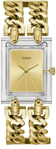 Guess MOD Heavy Metal Damenuhr, goldfarben, Klassisch