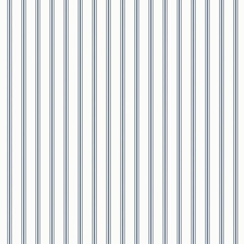Laura Ashley Farnworth Stripe Smoke Blue Wallpaper