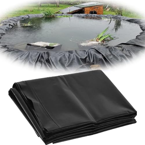 Telo per Laghetto Nero in HDPE, 1x2m 2x5m 3x4m 5x10m 8x12m Rivestimento per Laghetto Flessibile Resistente, Fodera Laghetto prova di strappo per Piscina Giardino, Laghetti, Fontane(Size:4mx4m(13.1ftx1