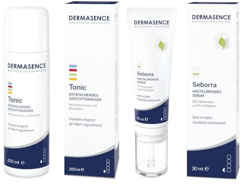 Dermasence Pflegeset für unreine, empfindliche Haut - erfrischendes Gesichtswasser und hautklärendes Serum zur klärenden und beruhigenden Hautpflege