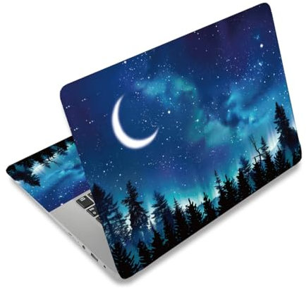 PLIGREAT 3 Pz Laptop Skin Adesivi Decalcomanie in vinile per PC Notebook Laptop Case Protector Films Adesivo decorativo per laptop Impermeabile Rimovibile Aurora Night Piece Decalcomanie per laptop