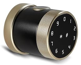 Serrure Connectée, Poignée De Porte Biométrique À Empreintes Digitales, Clavier Numérique Électronique Ttlock Intellint For Chambre À Coucher, Serrure De Porte À Bouton Rond ,pour chambres, bureaux et